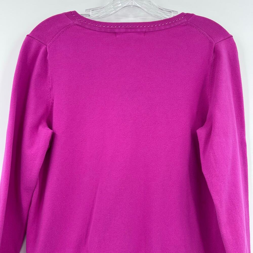 Boden Catriona Cotton V Neck Jumper Sweater Tickled Pink Long Sleeve Knit M - Picture 9 of 11